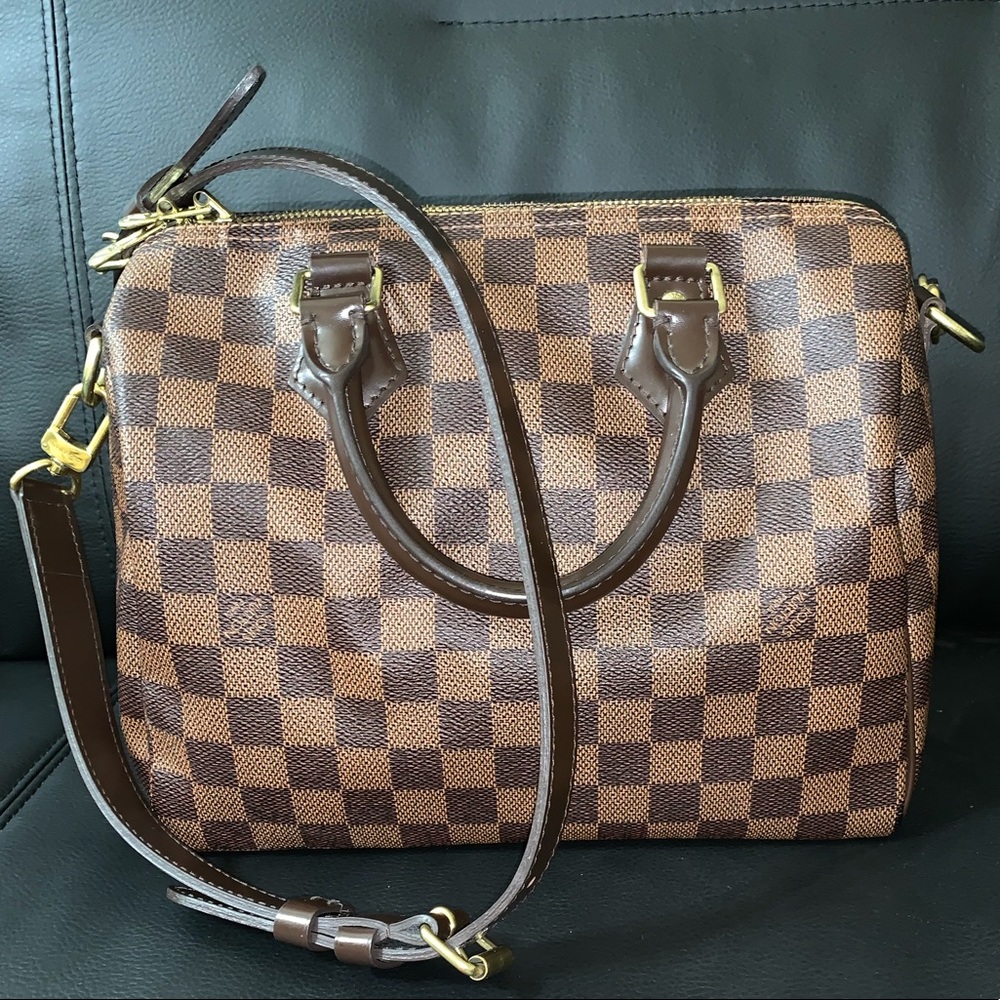 Speedy Bandoulière 25 in Damier Ebène